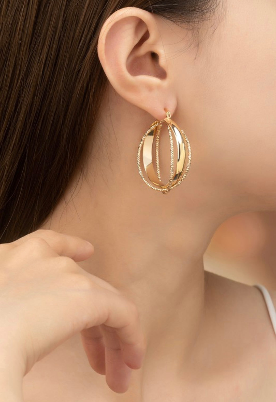 Interlooped Gold Earring