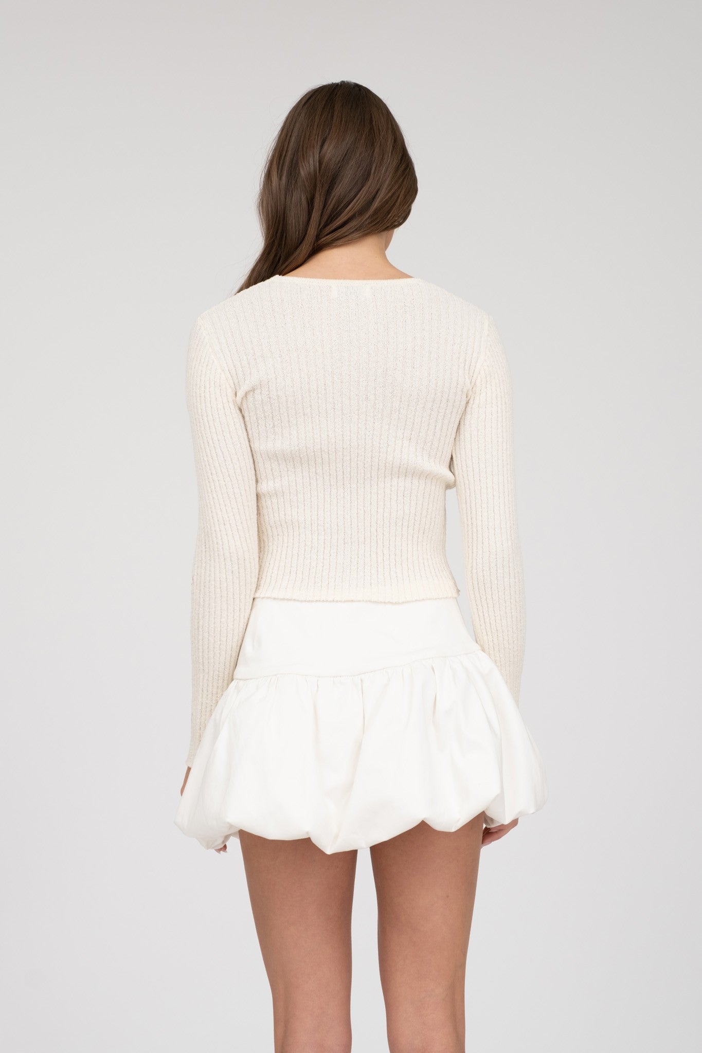 Cream & Red Bow Knit Cardigan