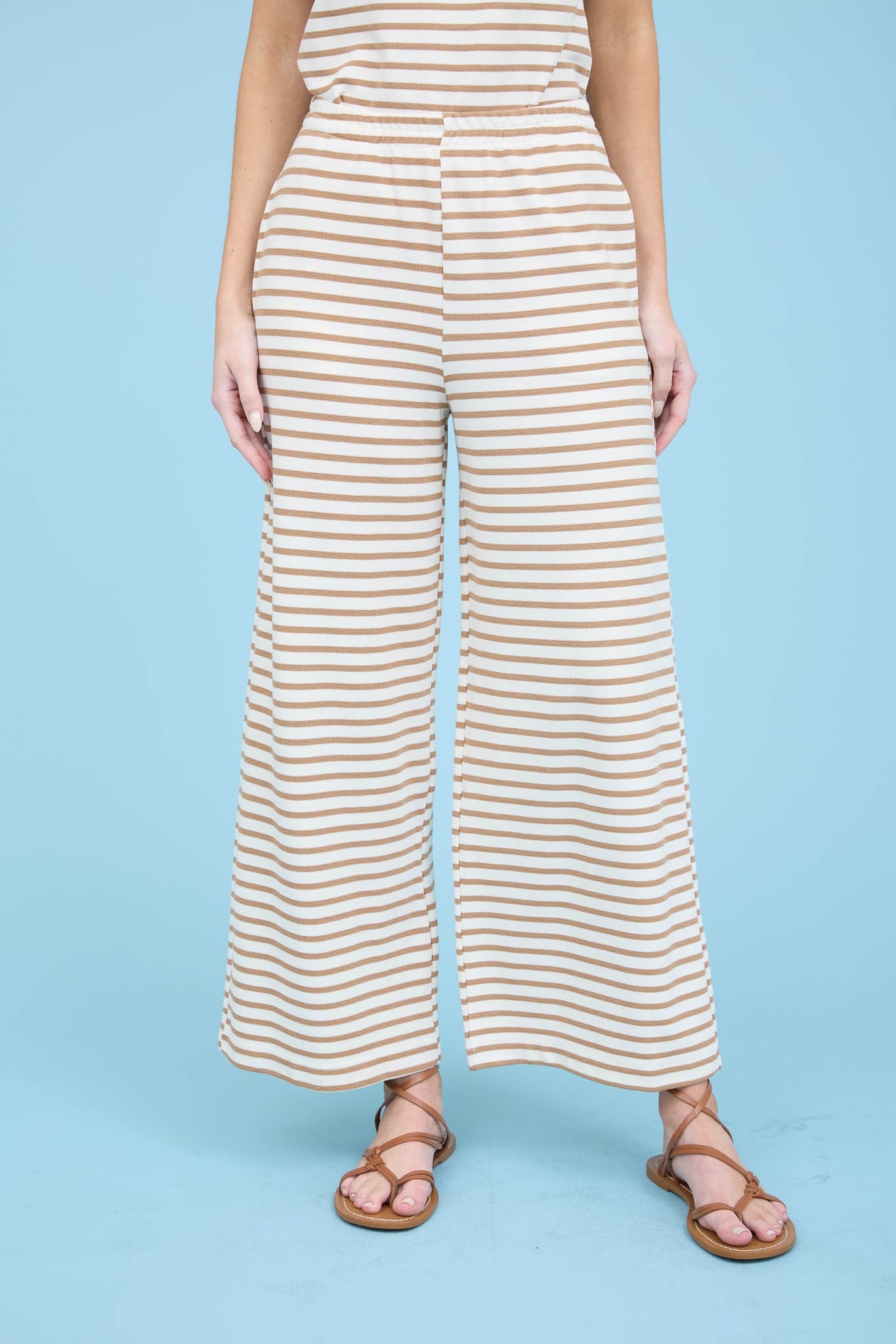 Stripe Wide Leg Knit Pants