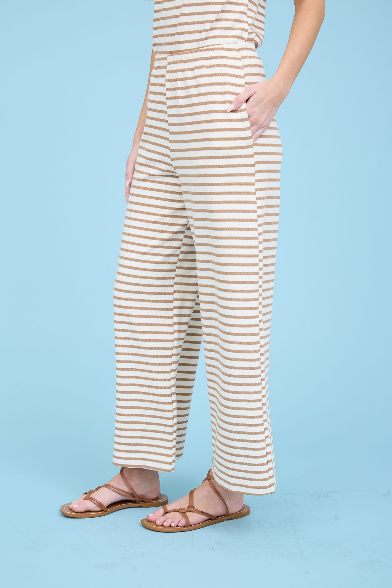 Stripe Wide Leg Knit Pants