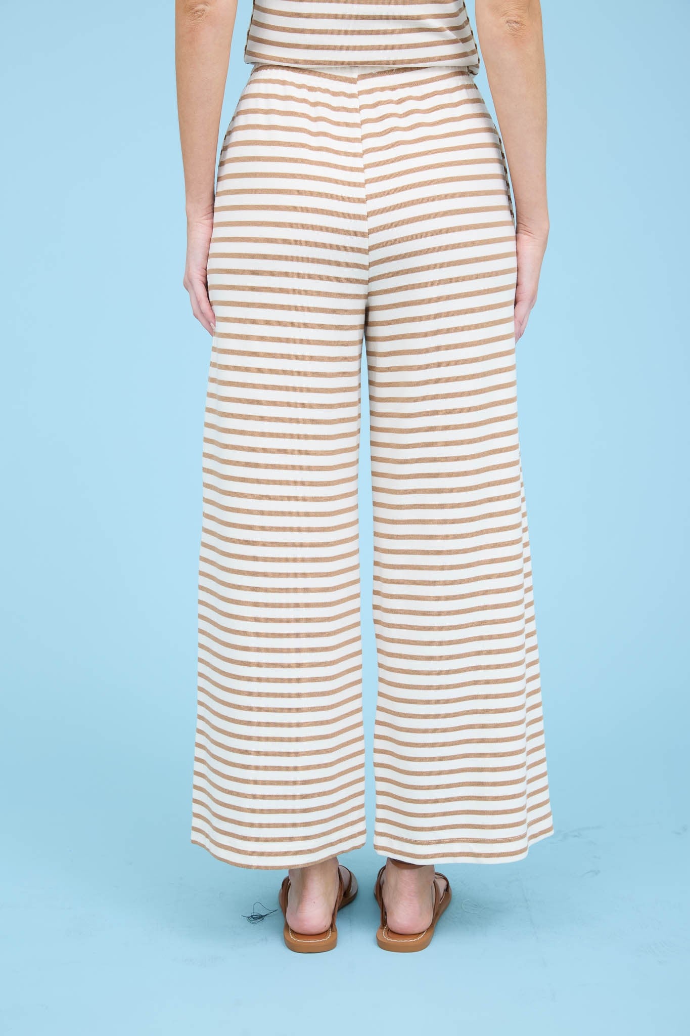 Stripe Wide Leg Knit Pants