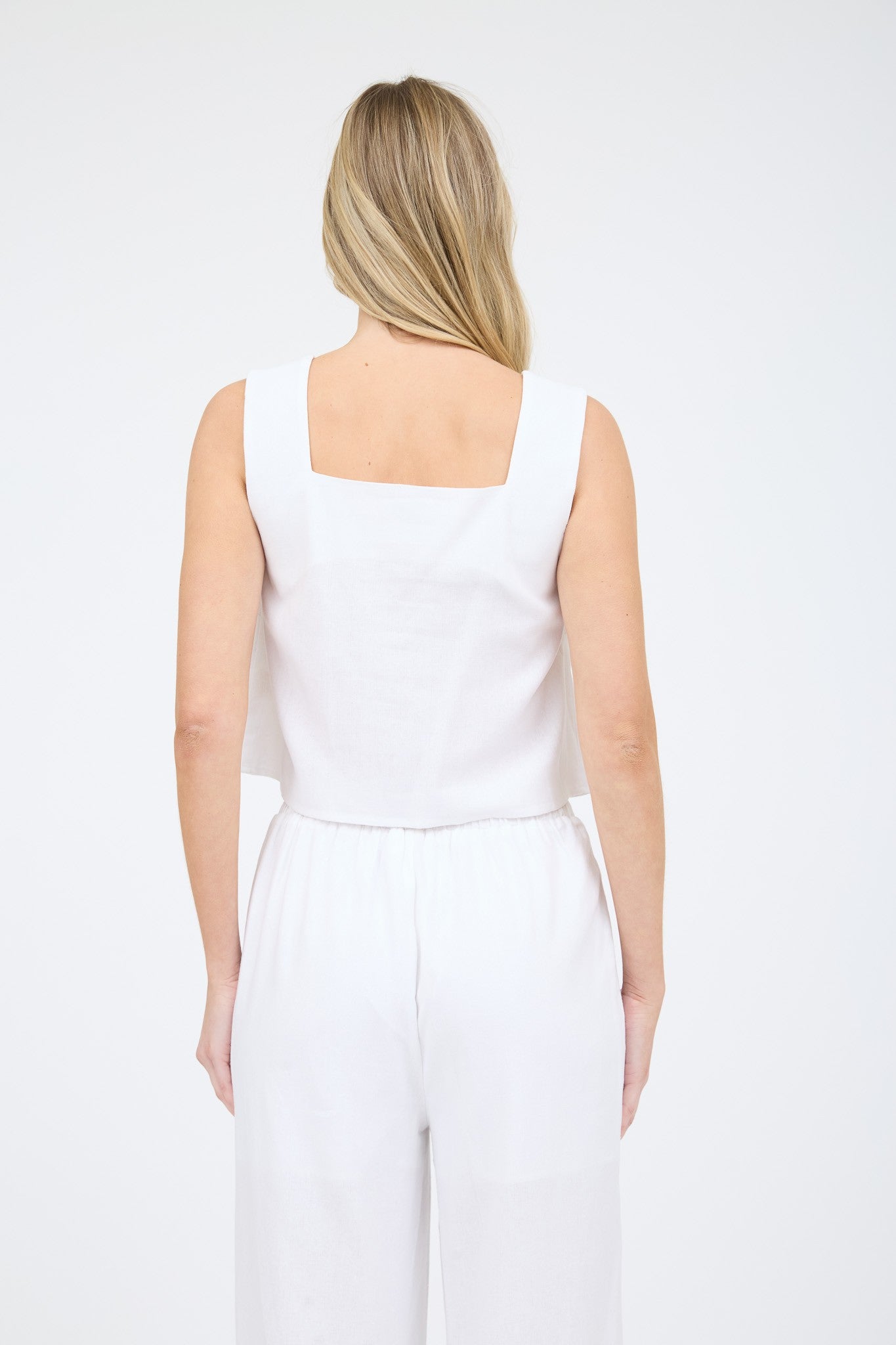 Square Neck Linen Top