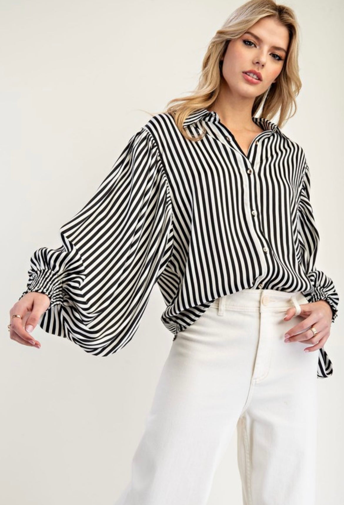 Black Darlin Billow Sleeve Top