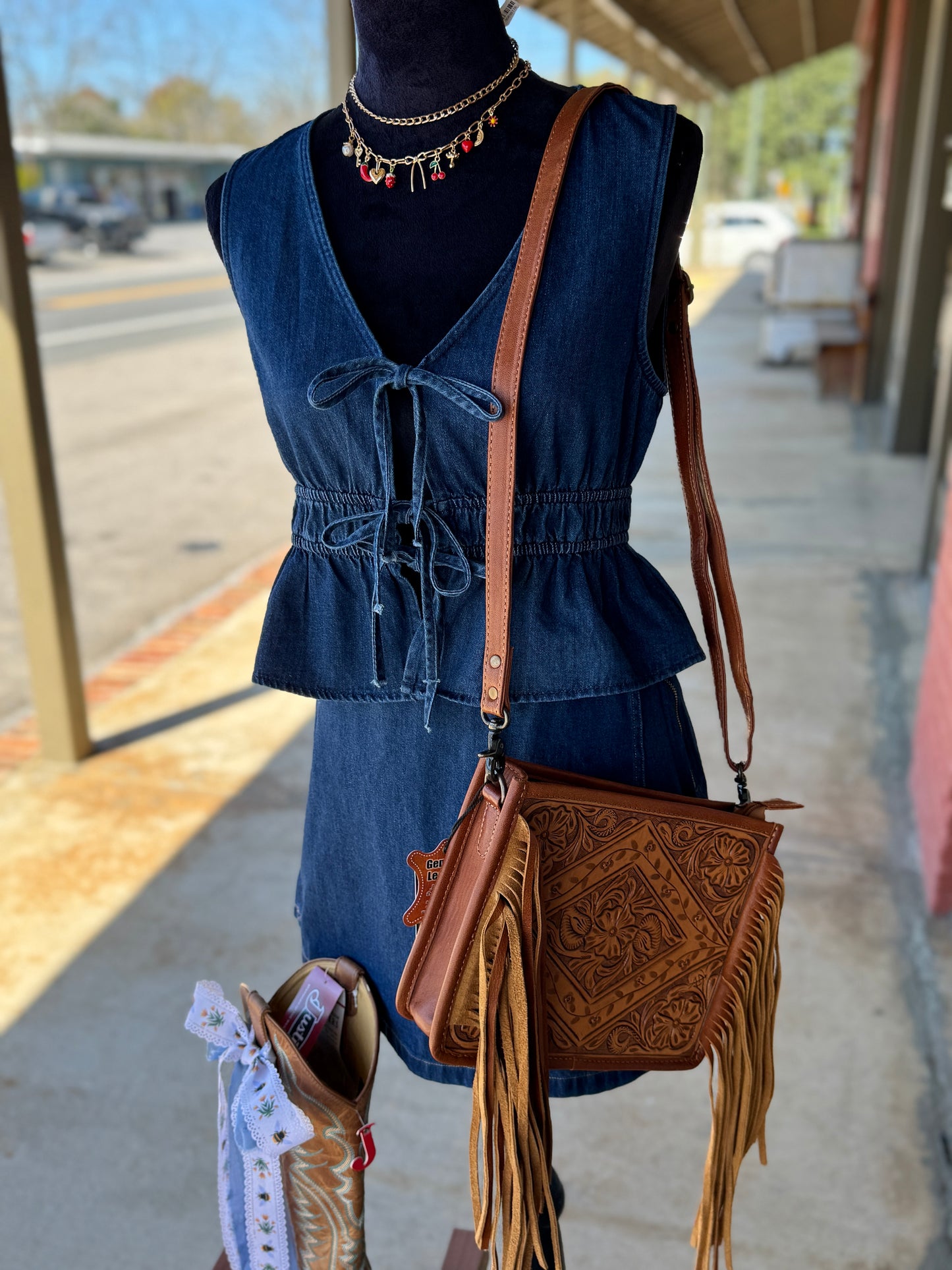 Denim Wrap Skort