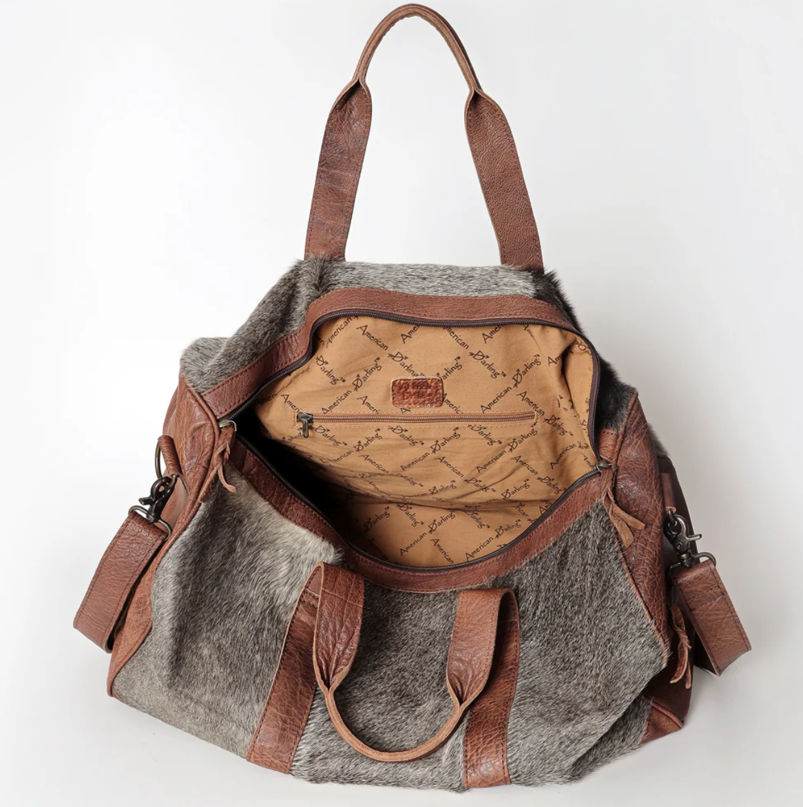 2 Tone Cowhide Duffle Bag