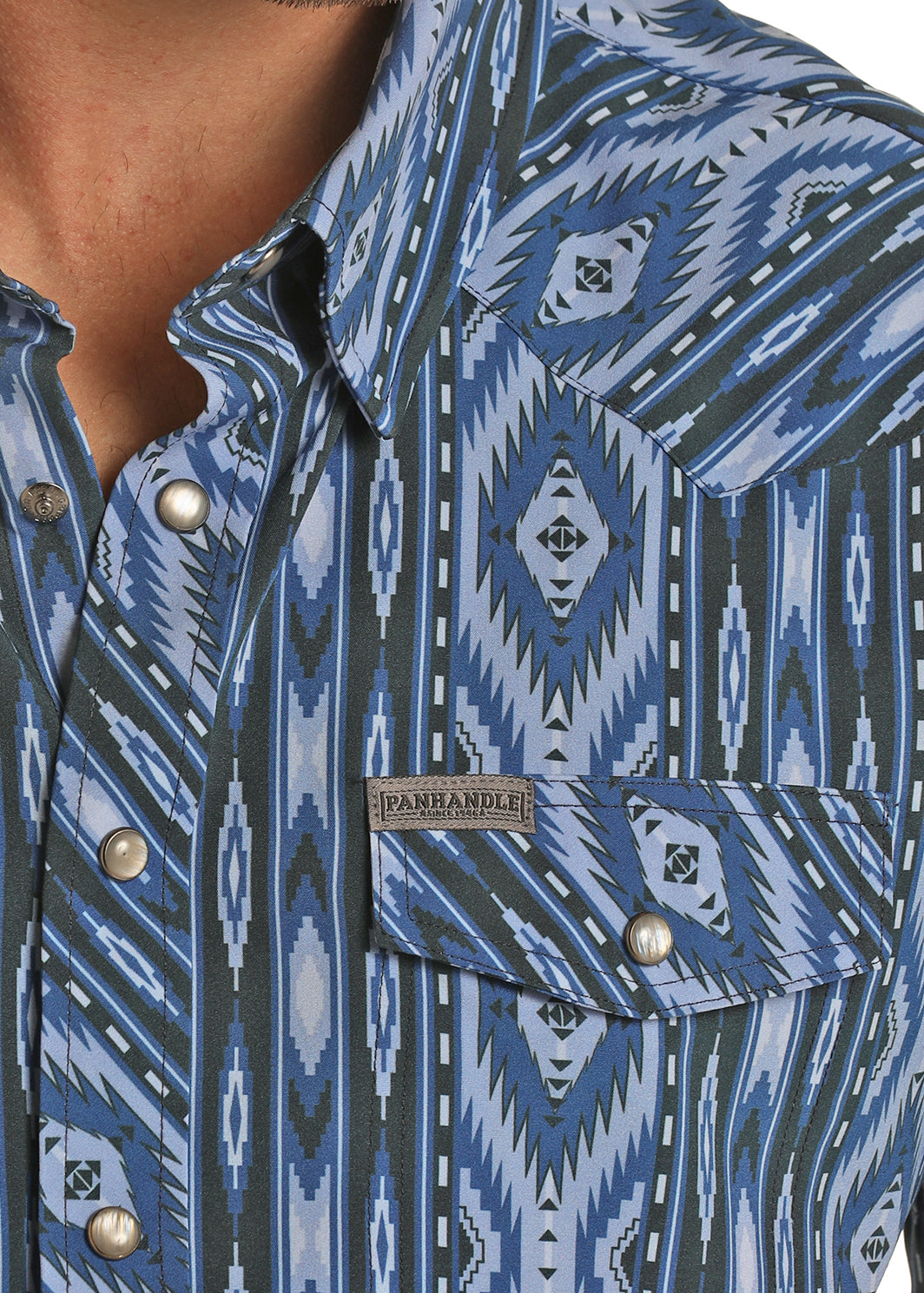 Panhandle Blue Aztec Pearl Snap