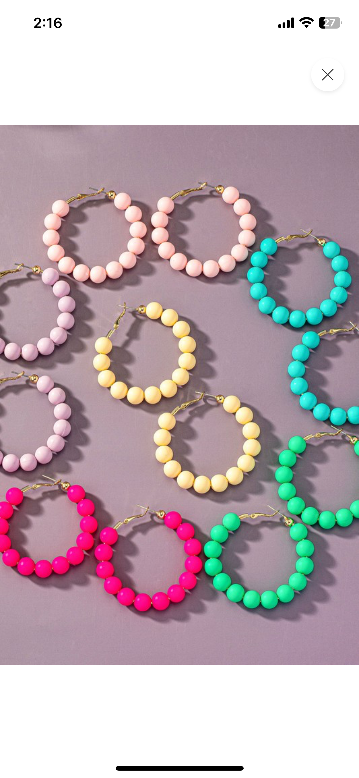 Clay Bead Hoop Earring