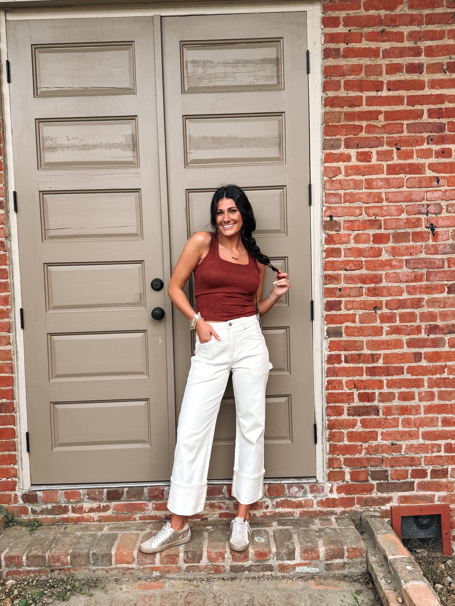 Auburn Floral Knit Tank