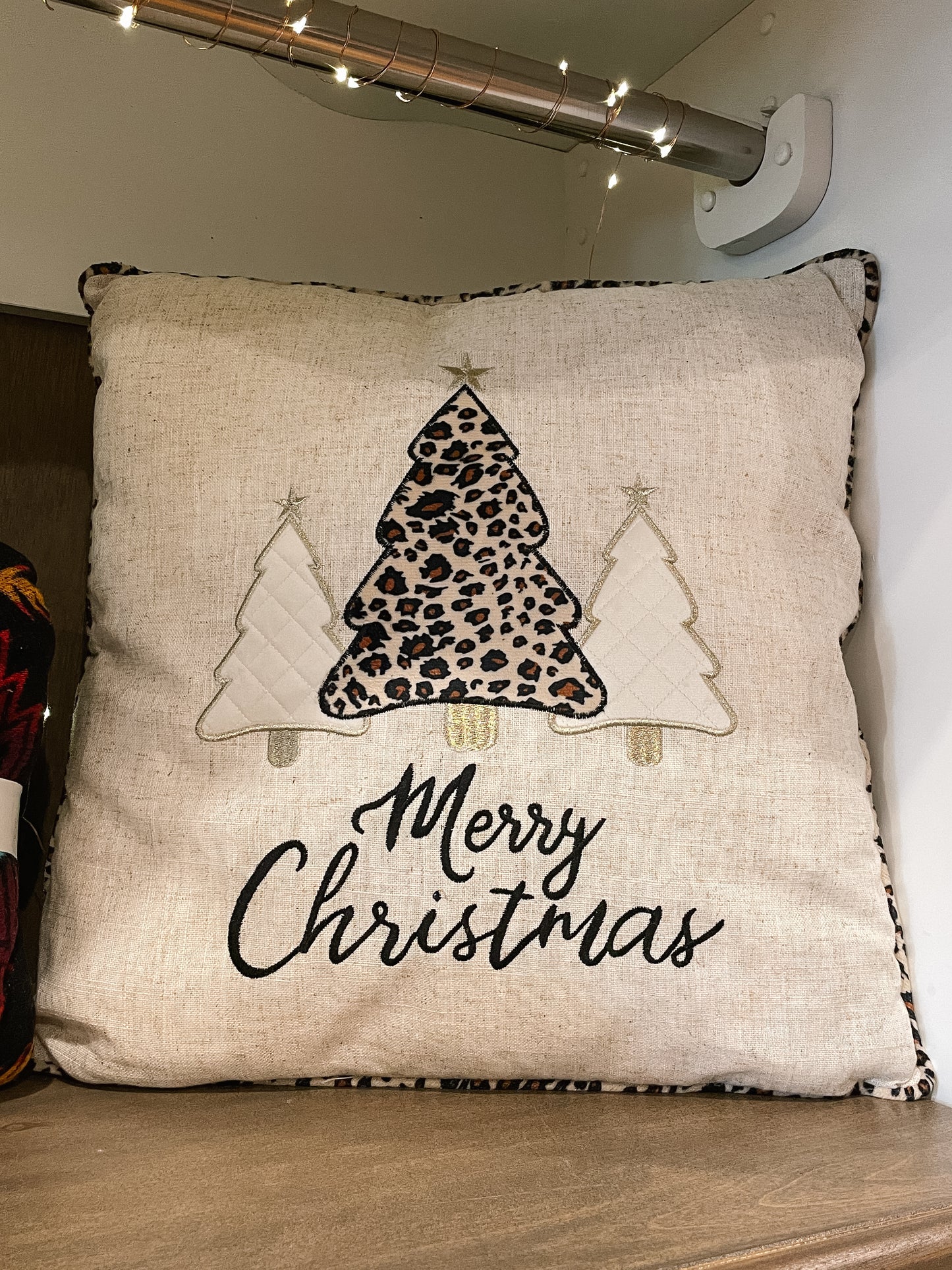 Leopard Christmas Pillow