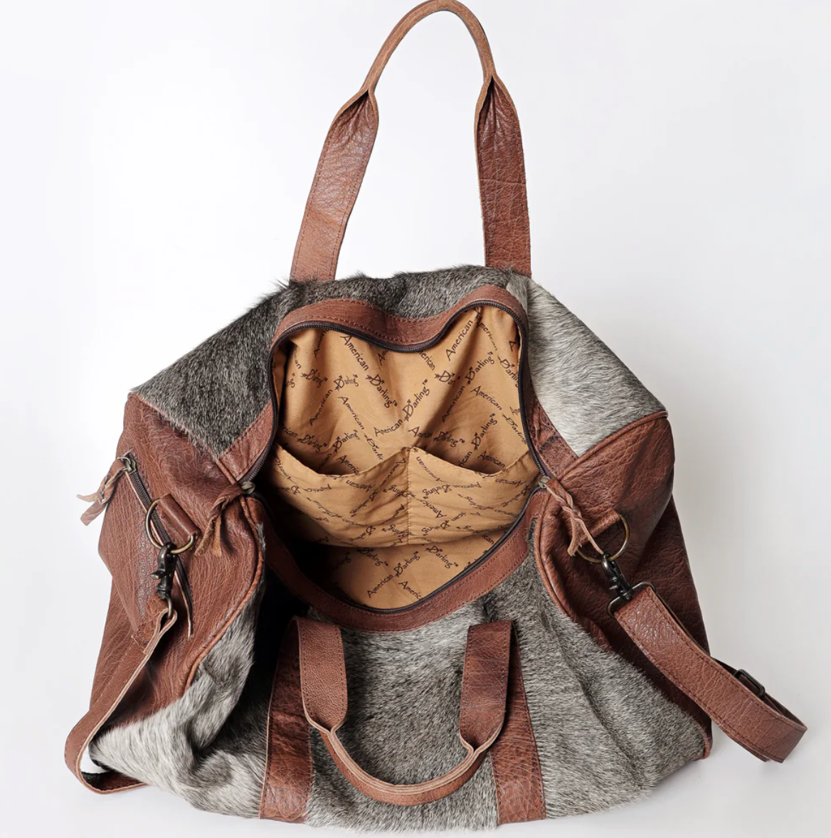 2 Tone Cowhide Duffle Bag