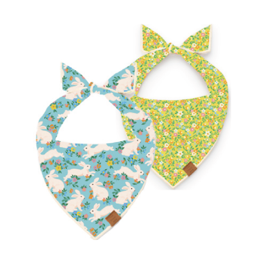 Bunny Garden Reversible Easter Dog Bandana: Medium