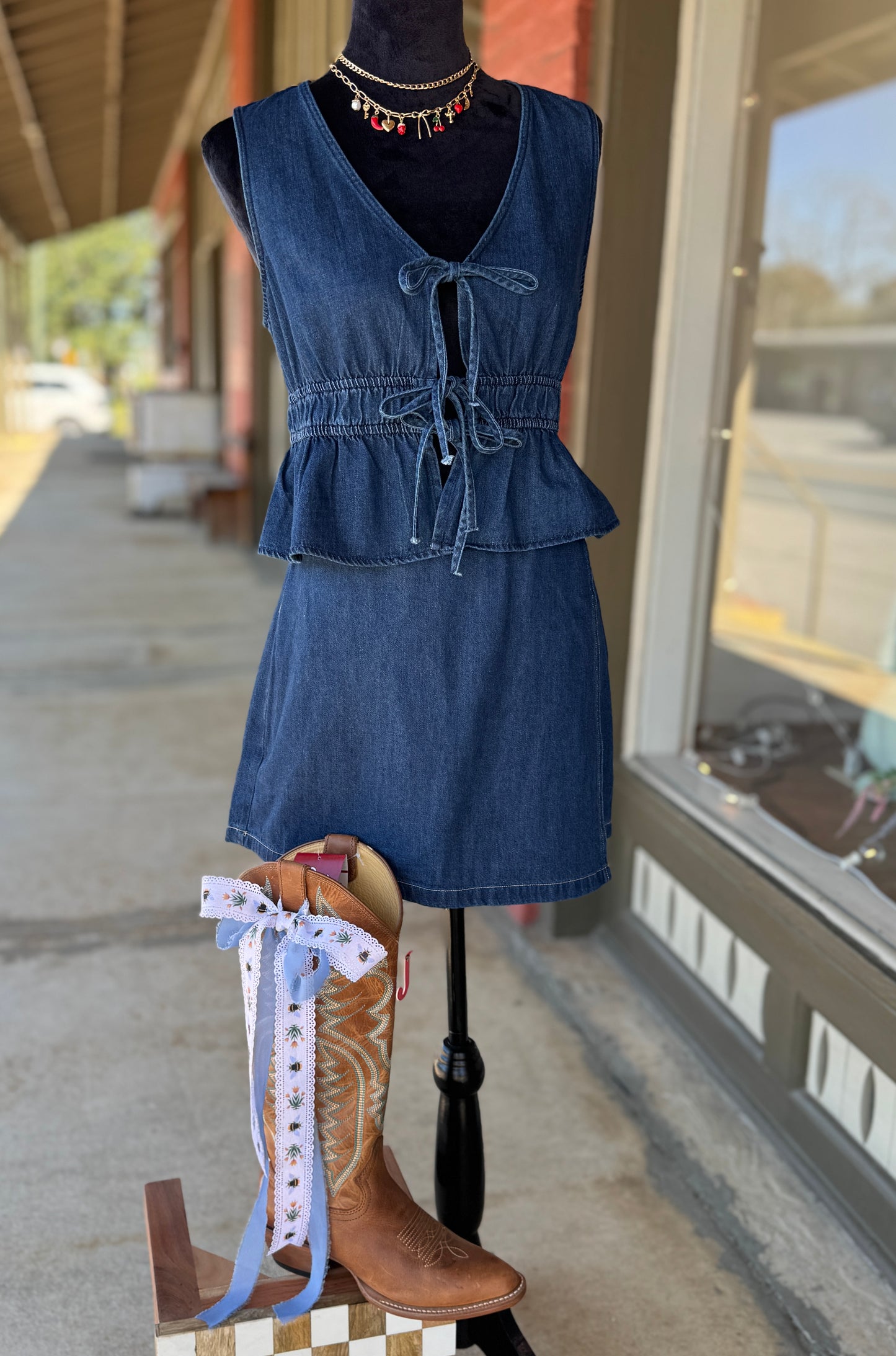 Denim Wrap Skort