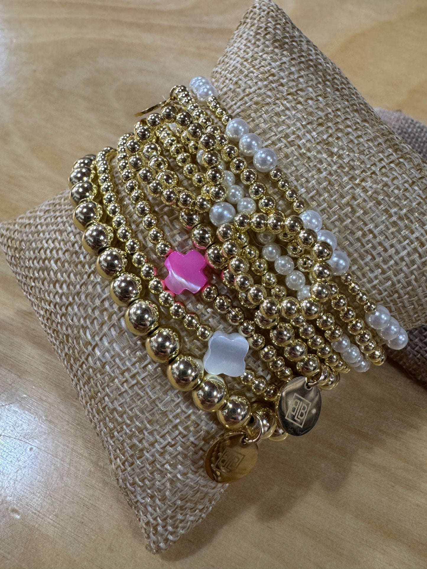 Ballroom Gold Beaded Stretch Bracelet