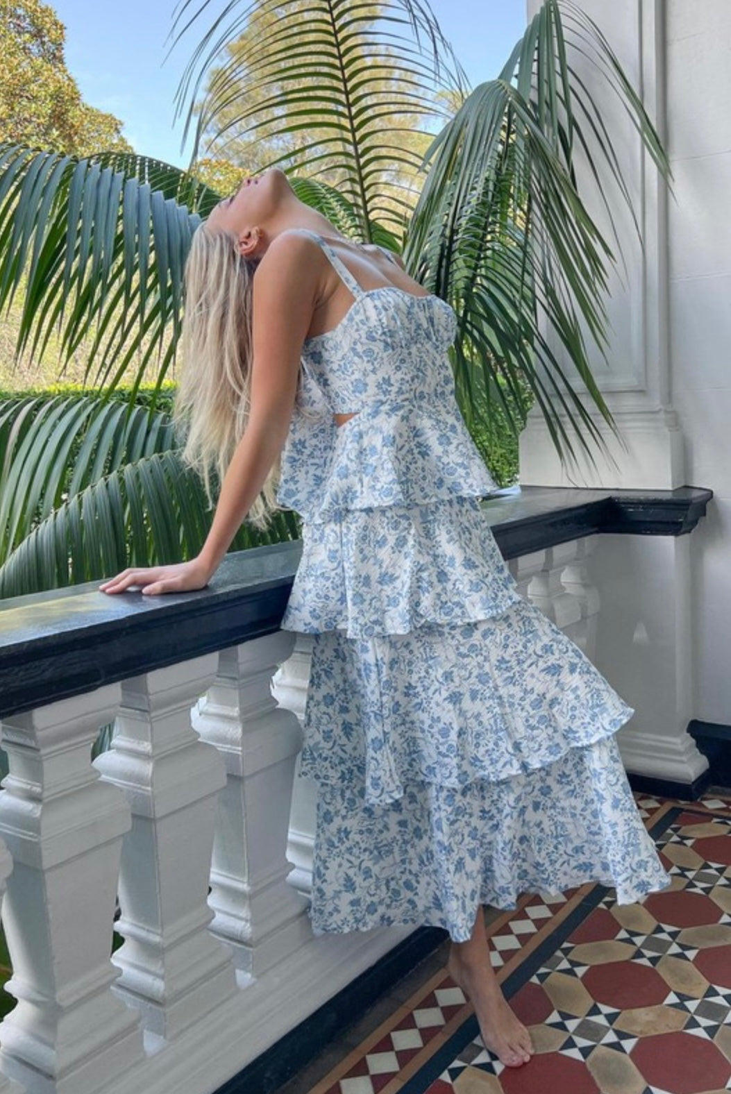 Delphinium Tiered Maxi Dress