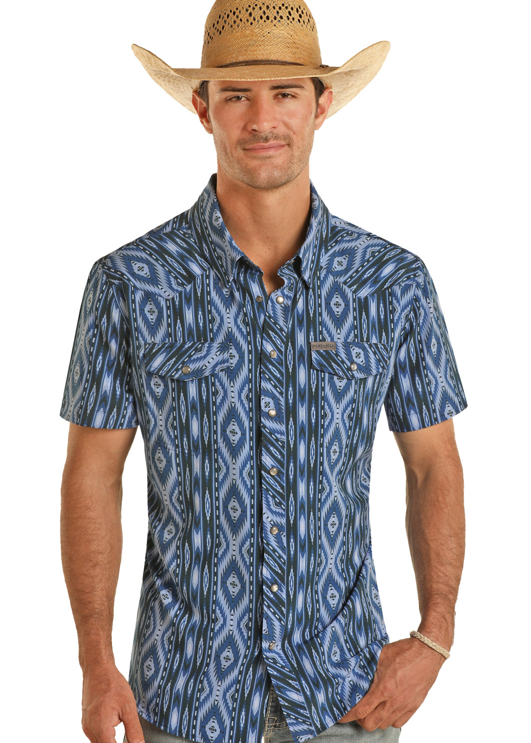 Panhandle Blue Aztec Pearl Snap
