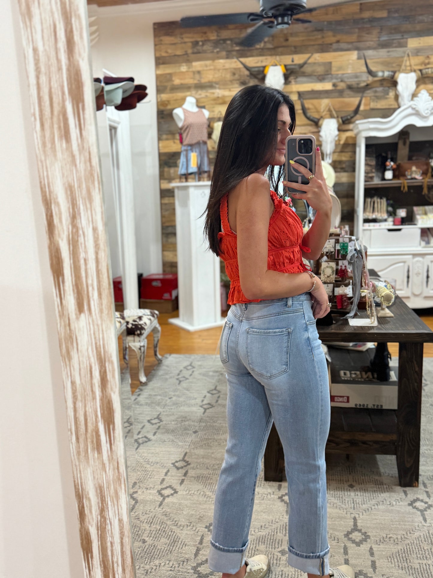Risen Front Seam Cuff Denim