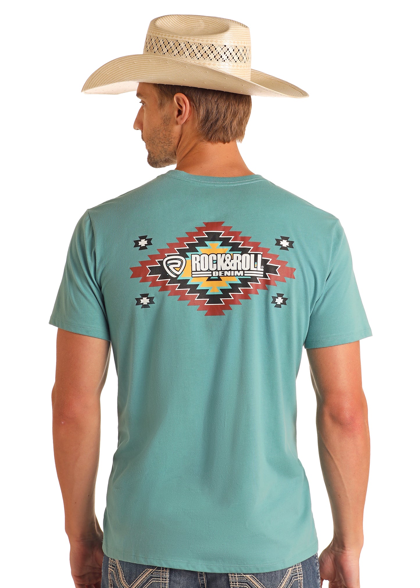 Teal R&R Aztec Graphic Tee