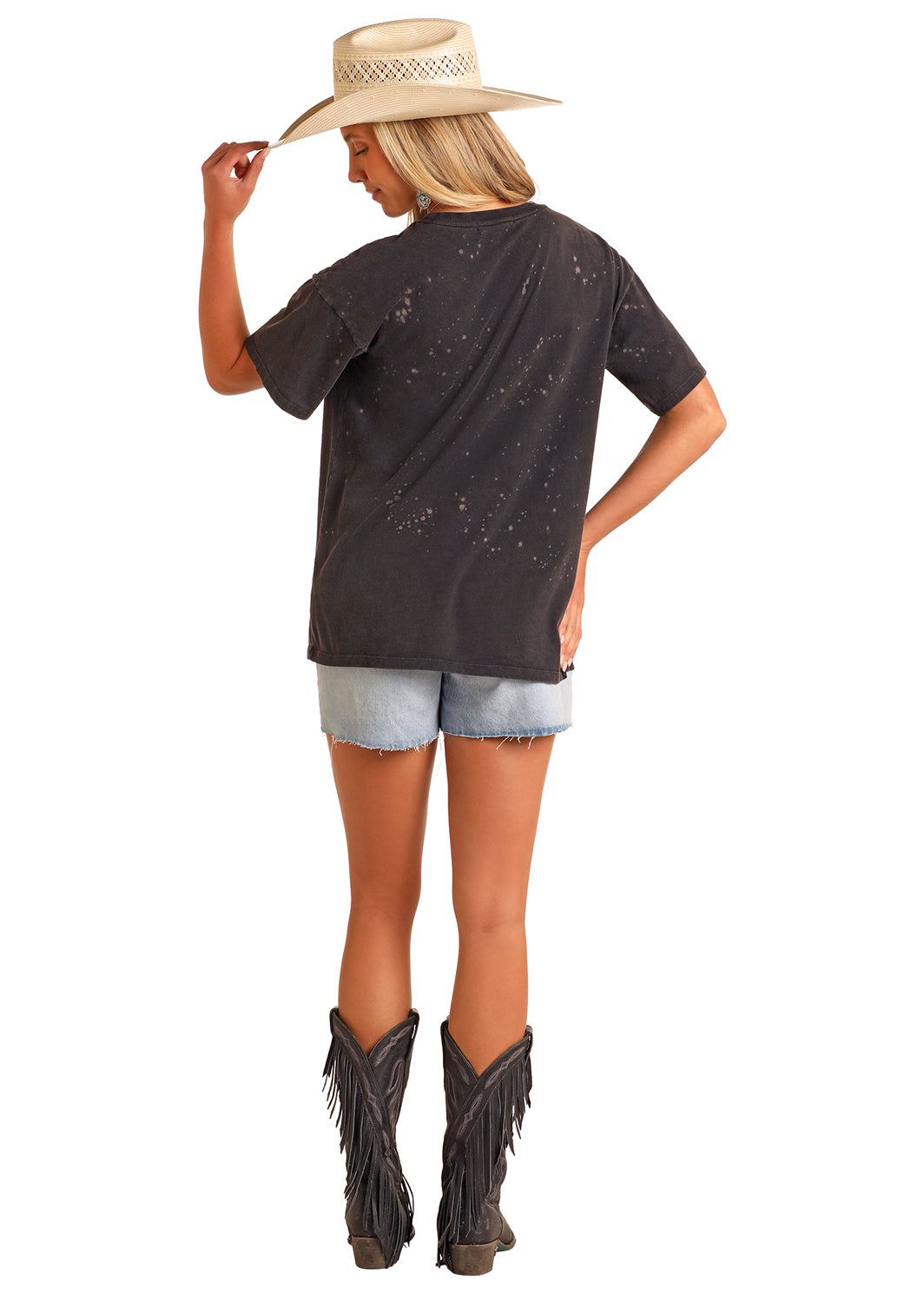 Drinks Well Black Oversized Tee