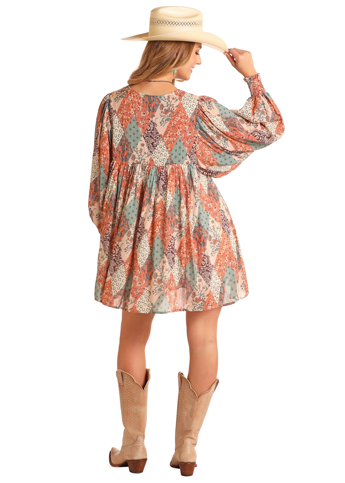 Patchwork Print Dress