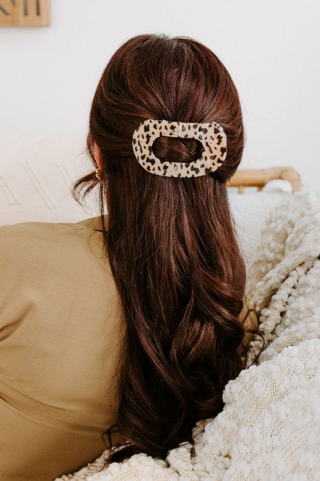 Teletie Blonde Tortoise Medium Flat Round Clip