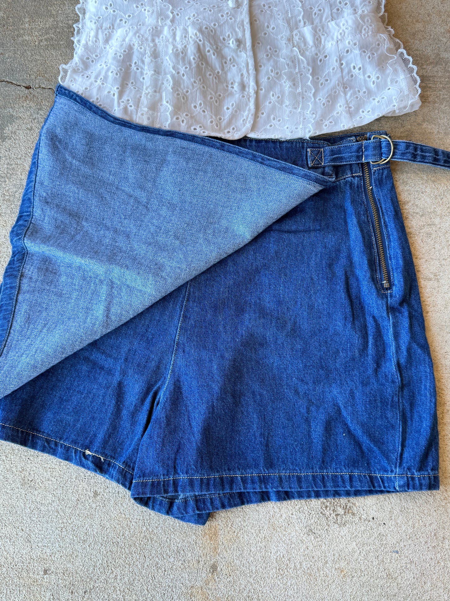 Denim Wrap Skort