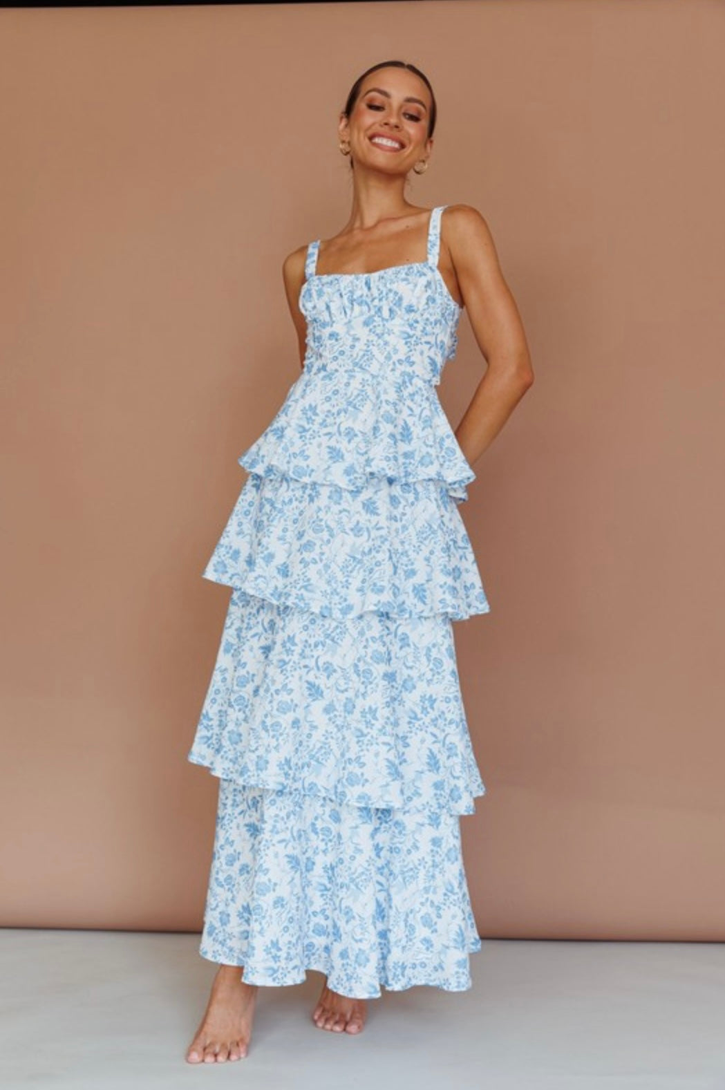 Delphinium Tiered Maxi Dress