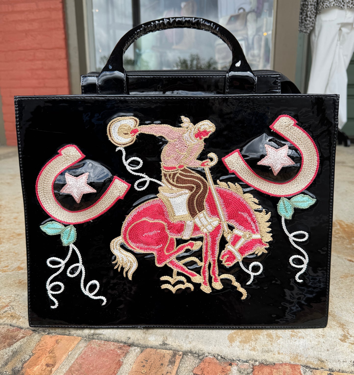 Lucky Cowboy Patent Leather Purse