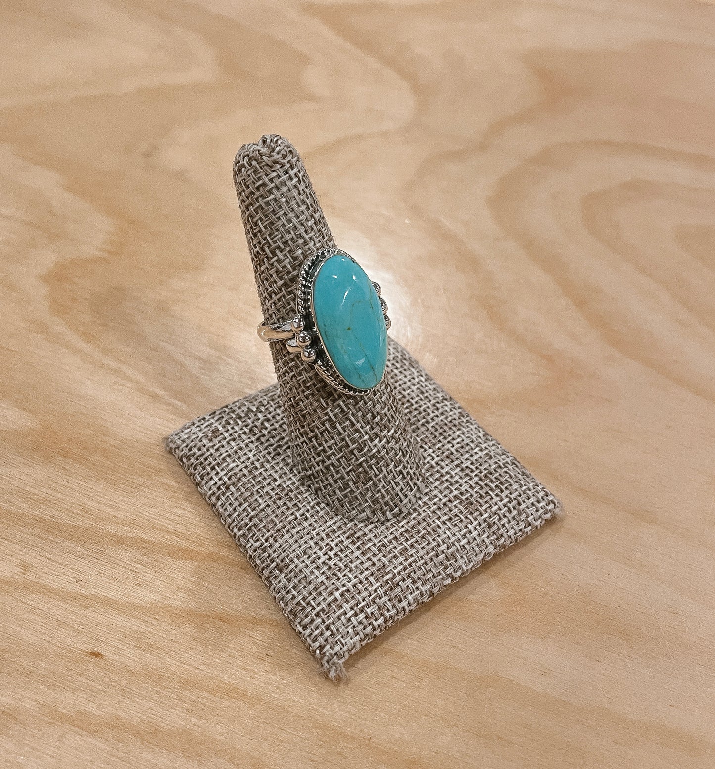 Anillo Ajustable Oval Turquesa