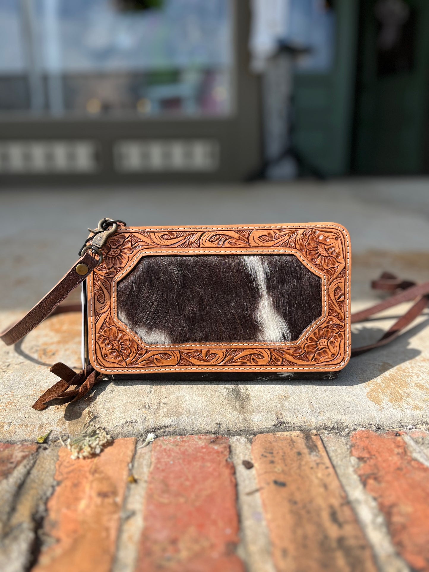 Oakie Cowhide Tooled Crossbody