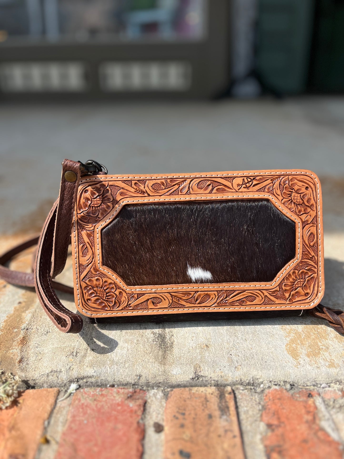 Oakie Cowhide Tooled Crossbody