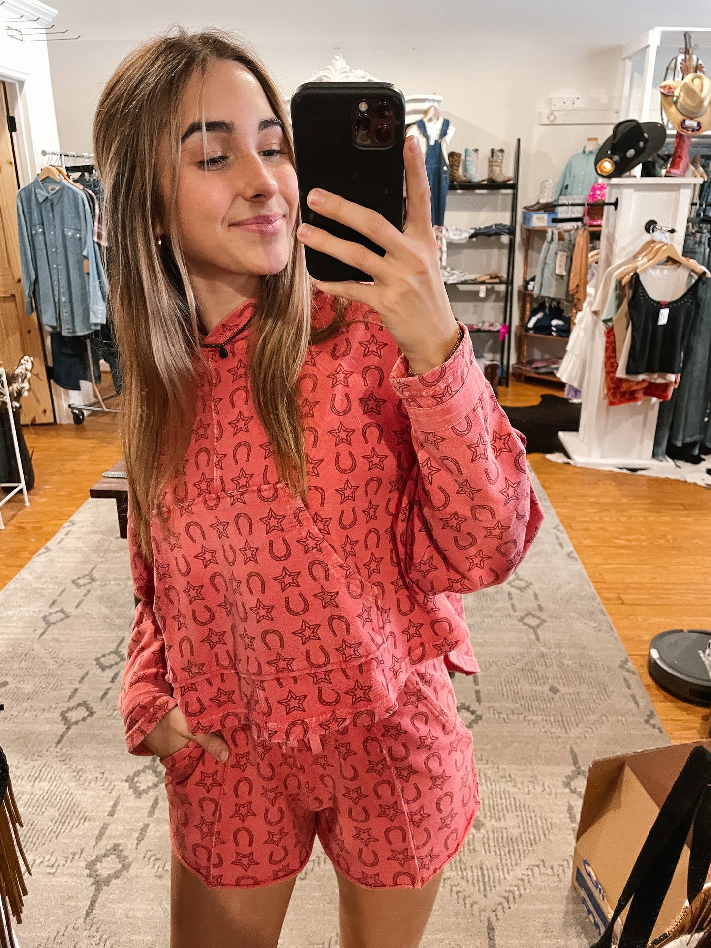 R&R Distressed Red Hoodie