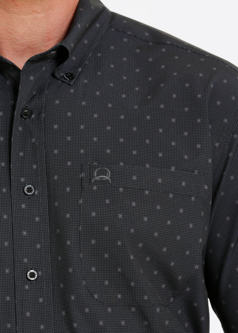 Arenaflex Black Print SS Button Down