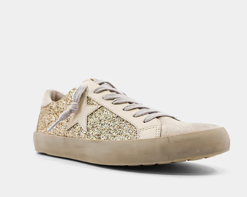 Paula Light Gold Glitter Sneaker