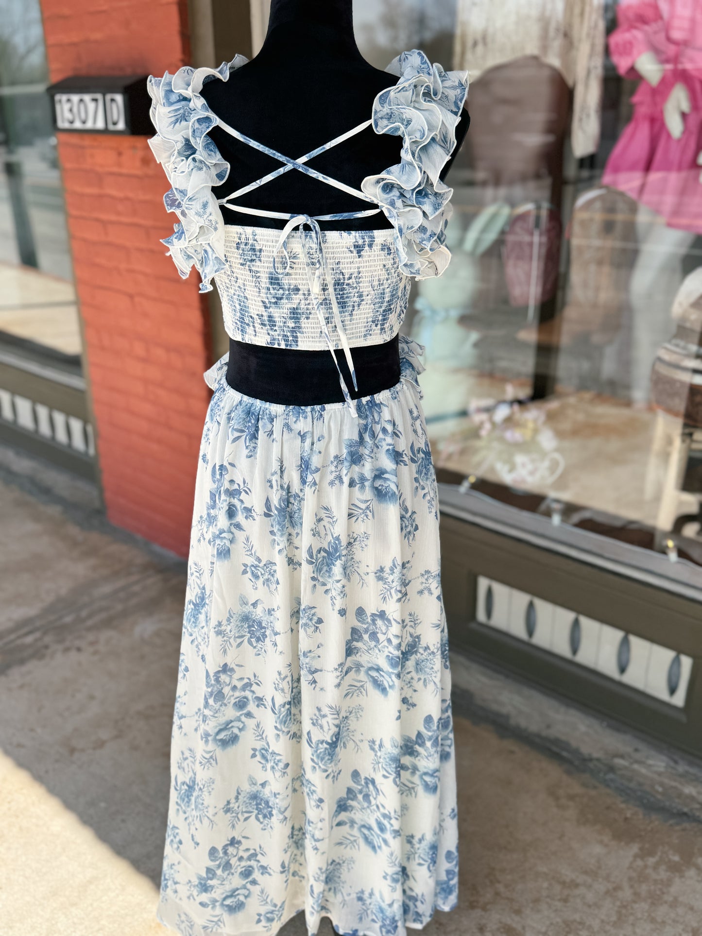 Palace Blue Floral Midi Dress