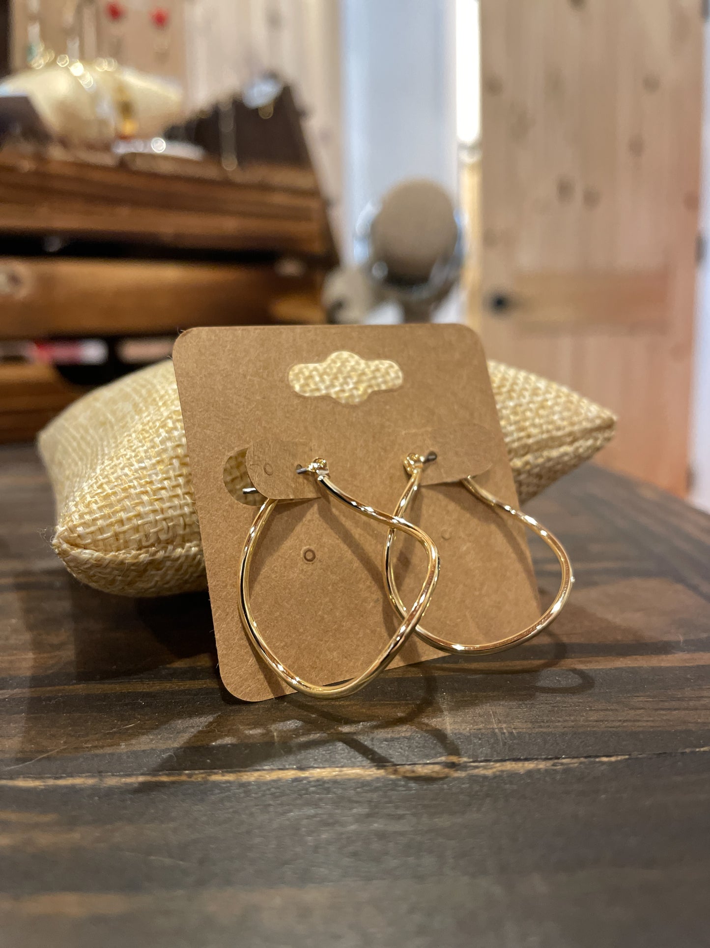 Gold Wavy Hoop Earring