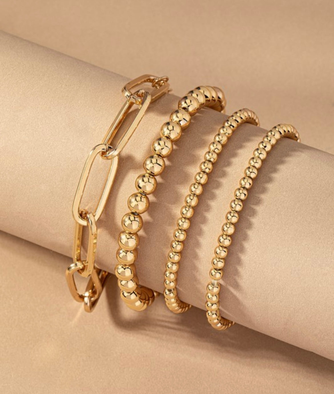 Chunky Gold Bracelet Set