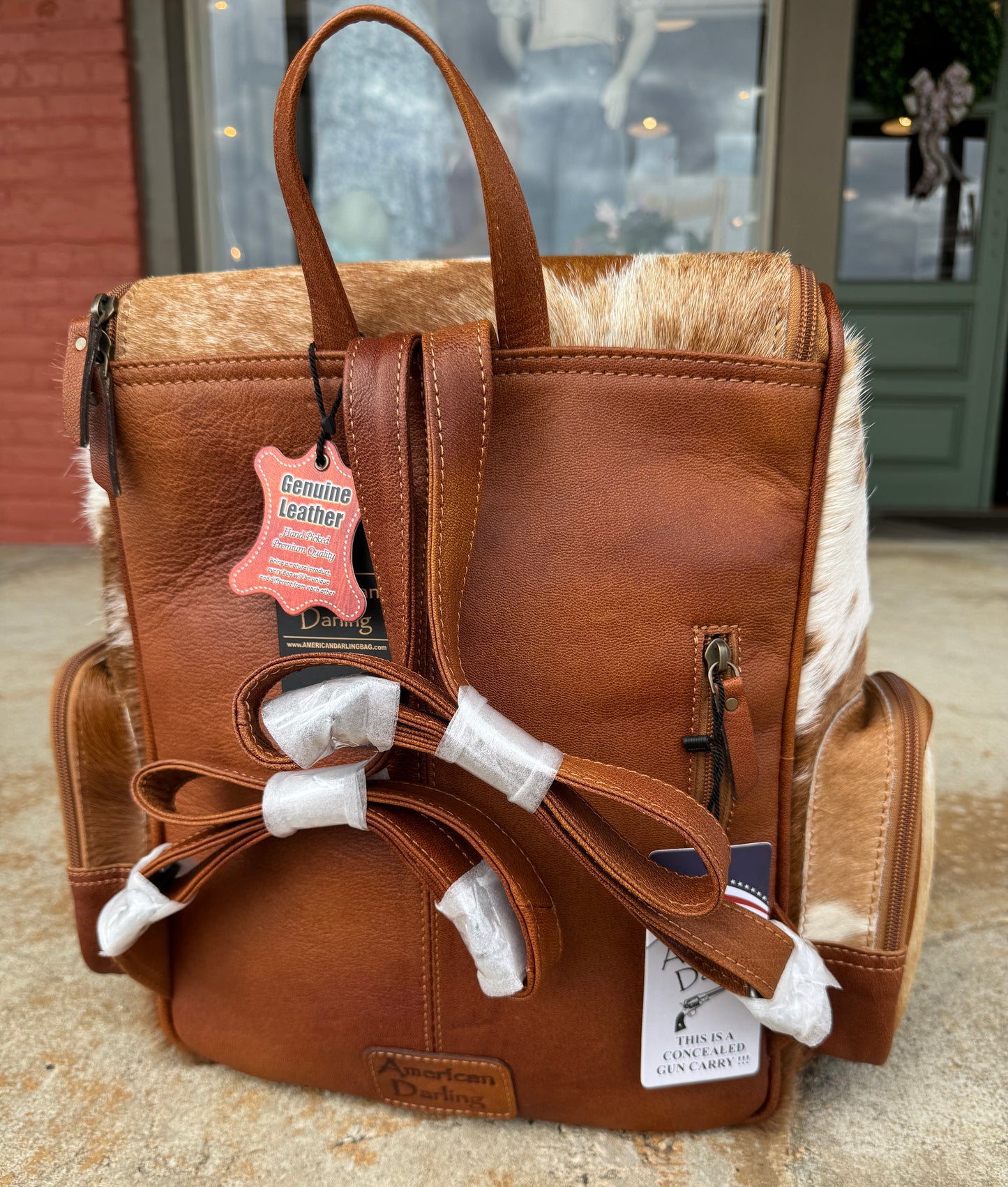 Light Brown Cowhide Backpack