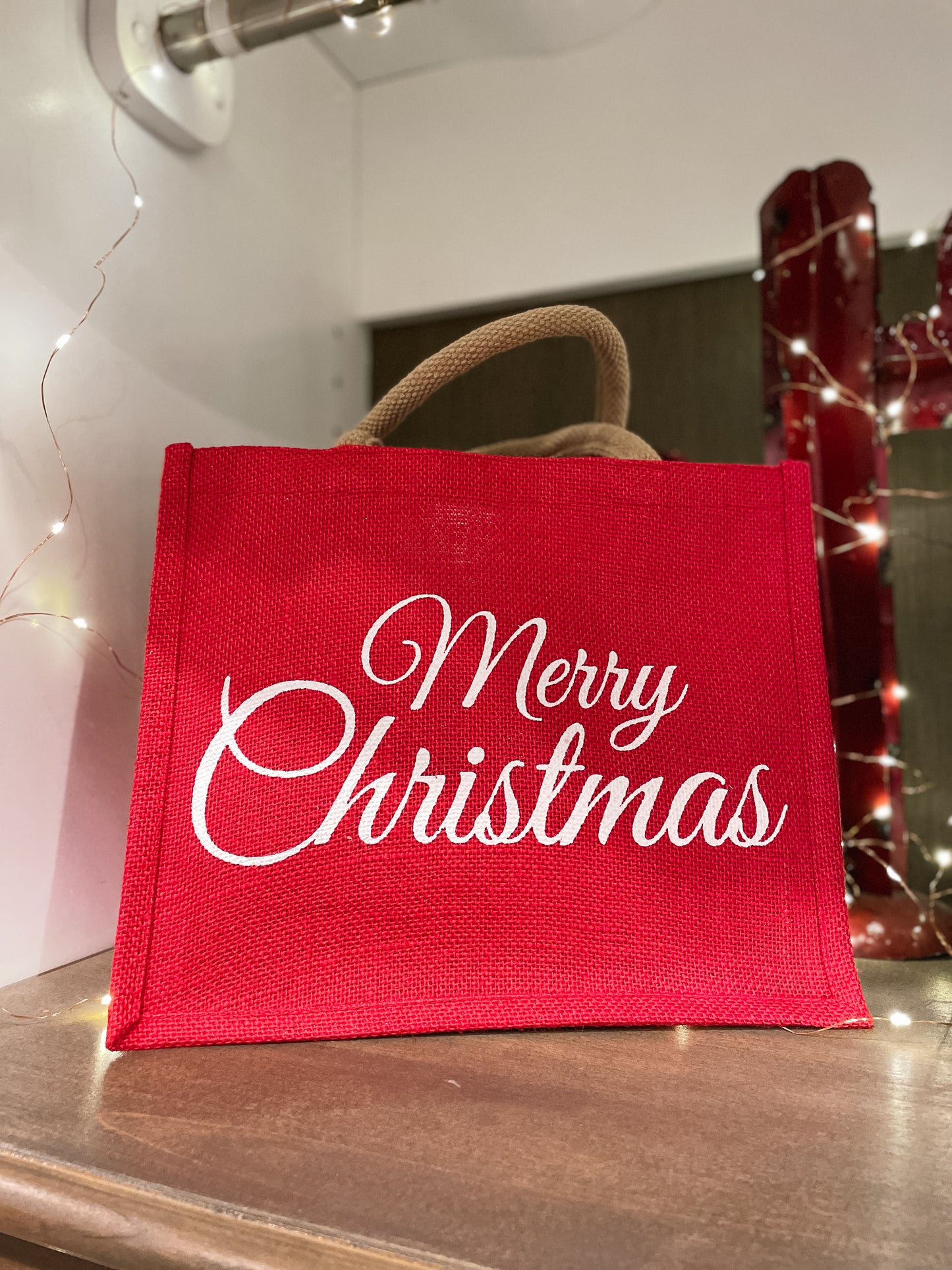 Classic Christmas Red Gift Tote