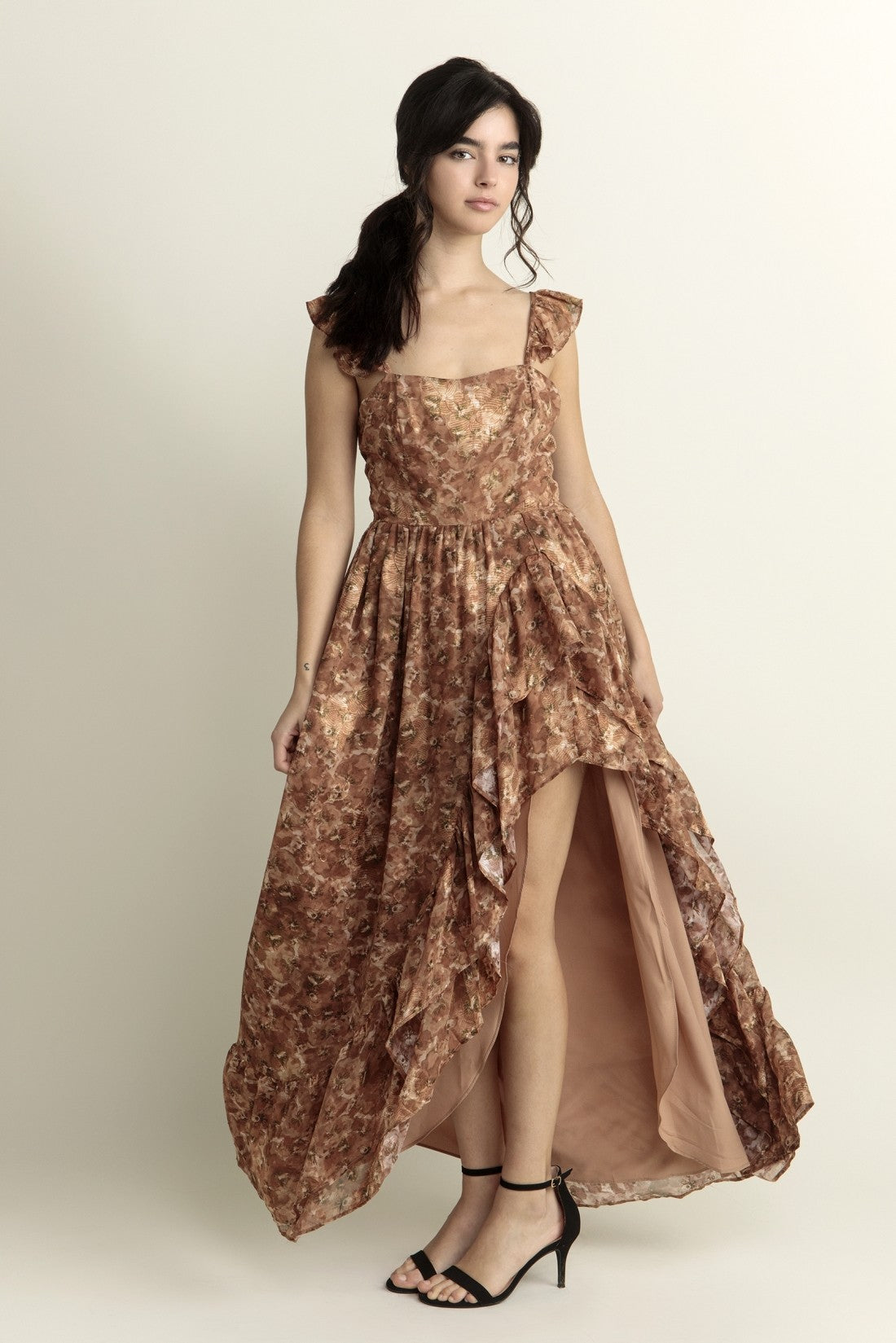 Shades of Brown Floral Dress