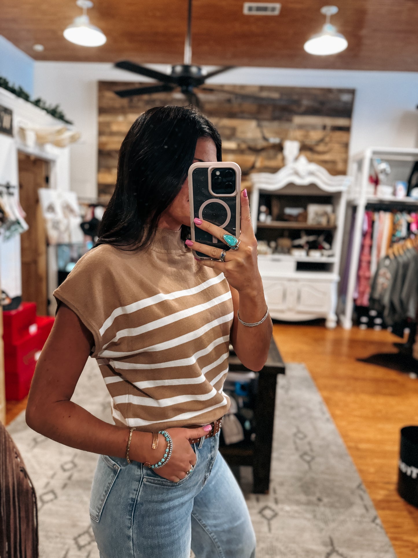 Coco Striped Sleeveless Sweater