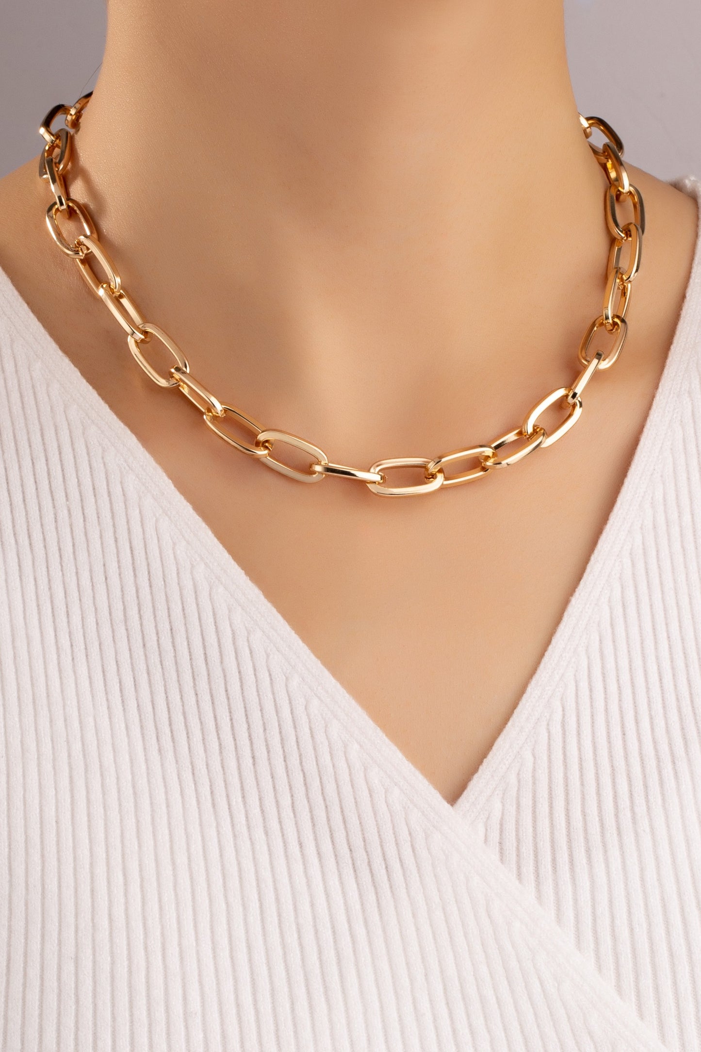 Gold Chunky Link Chain Necklace