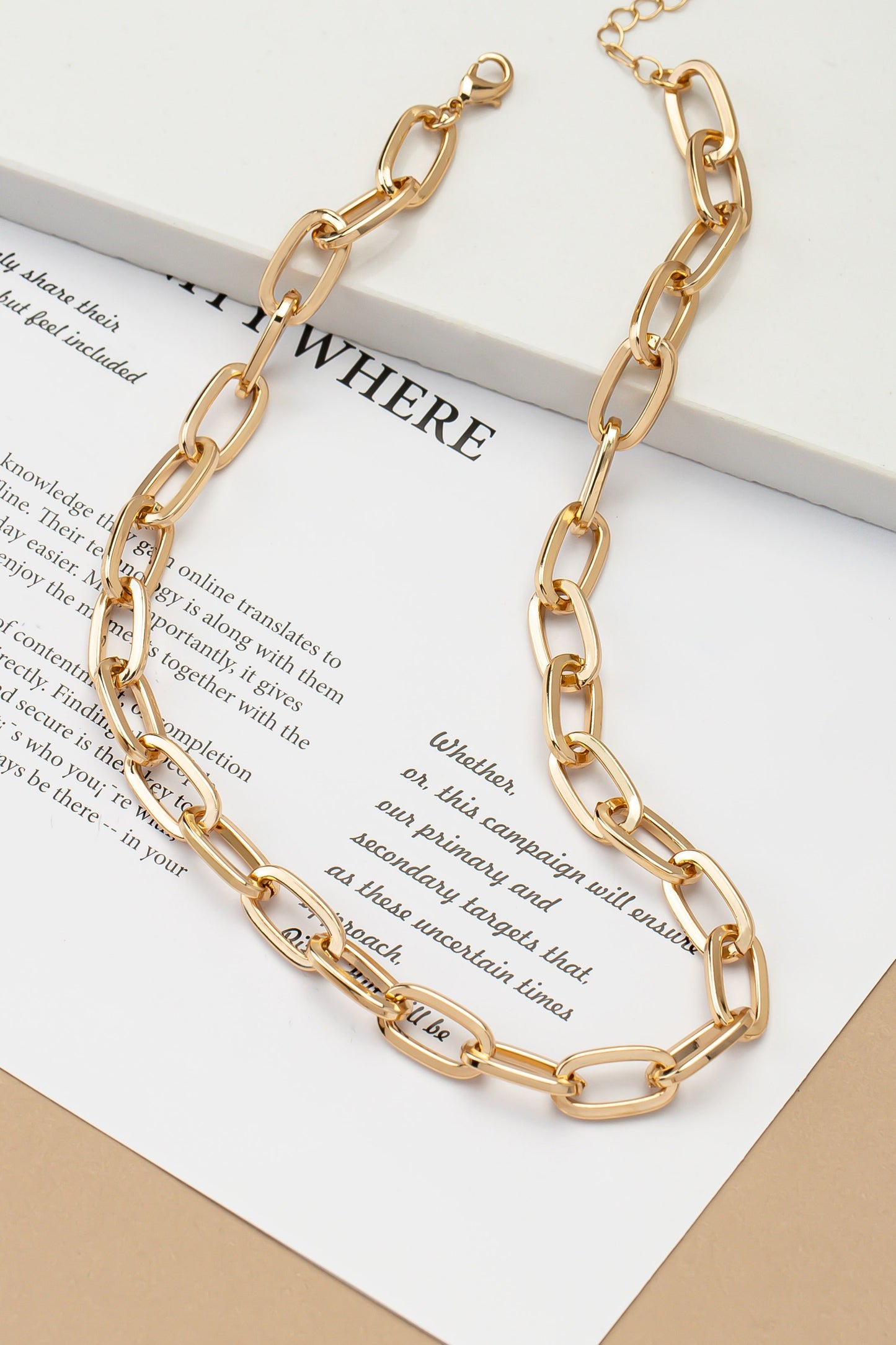 Gold Chunky Link Chain Necklace