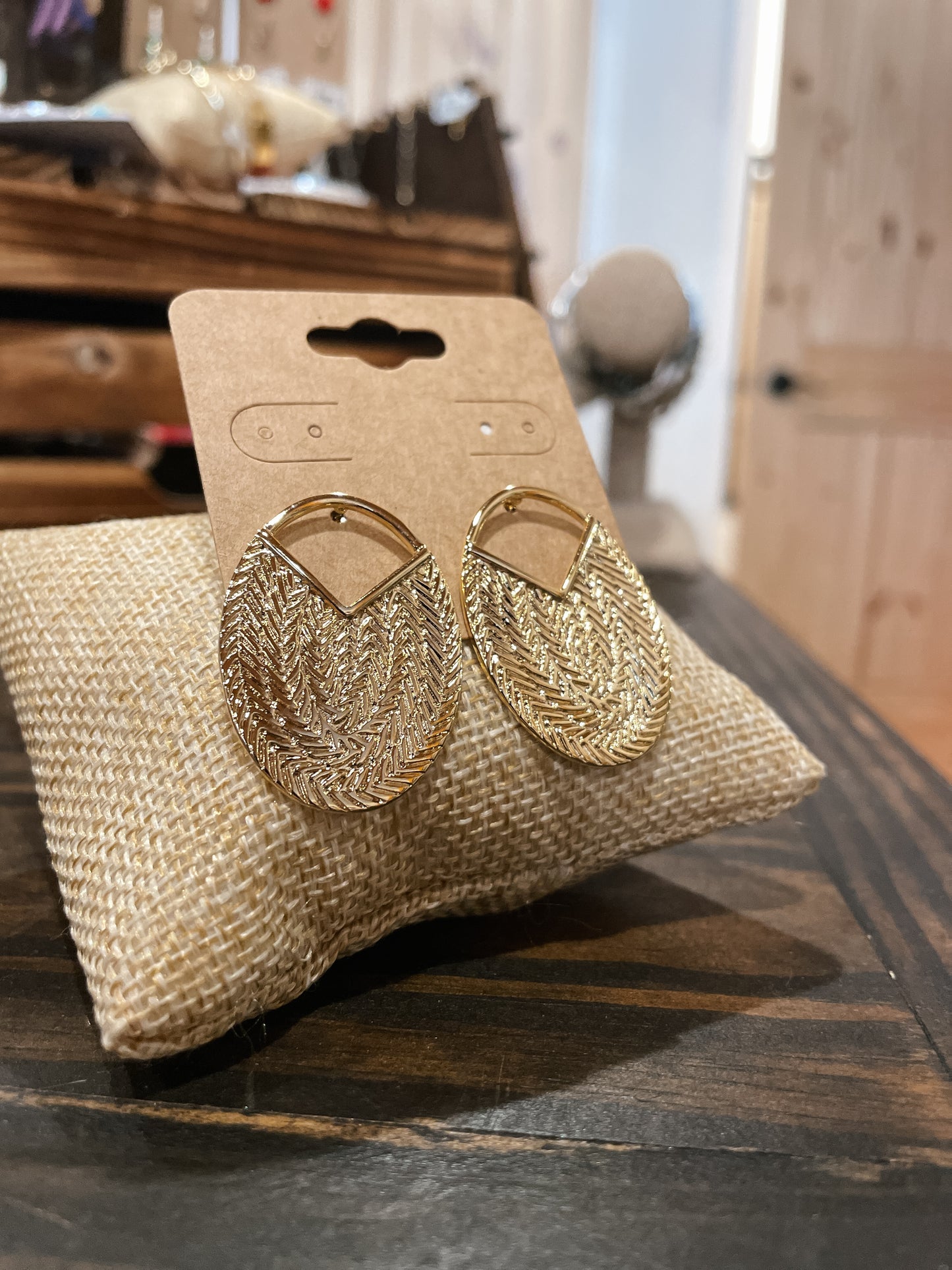 Textured Oval Earring