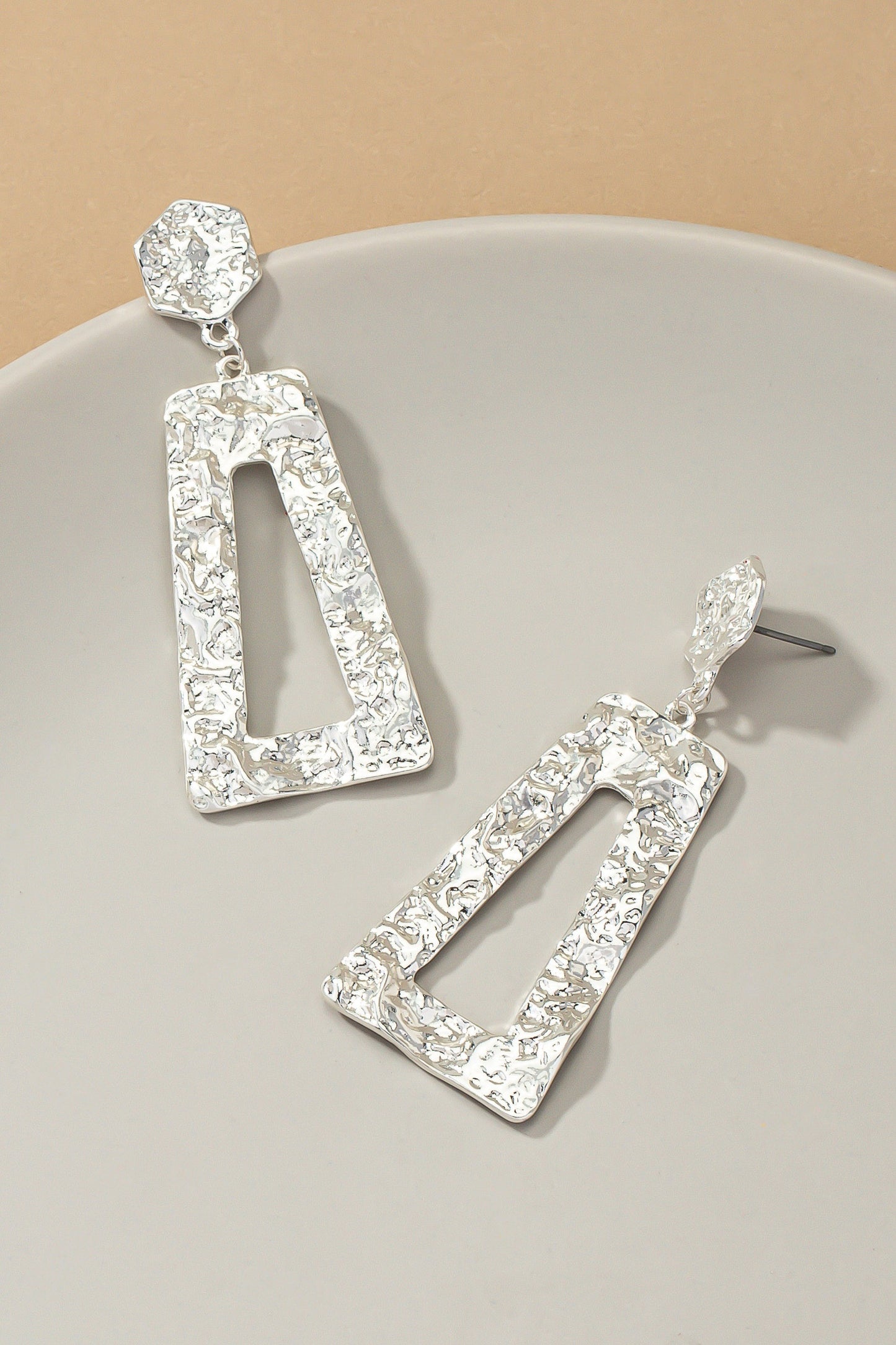 Silver Hammered Earring