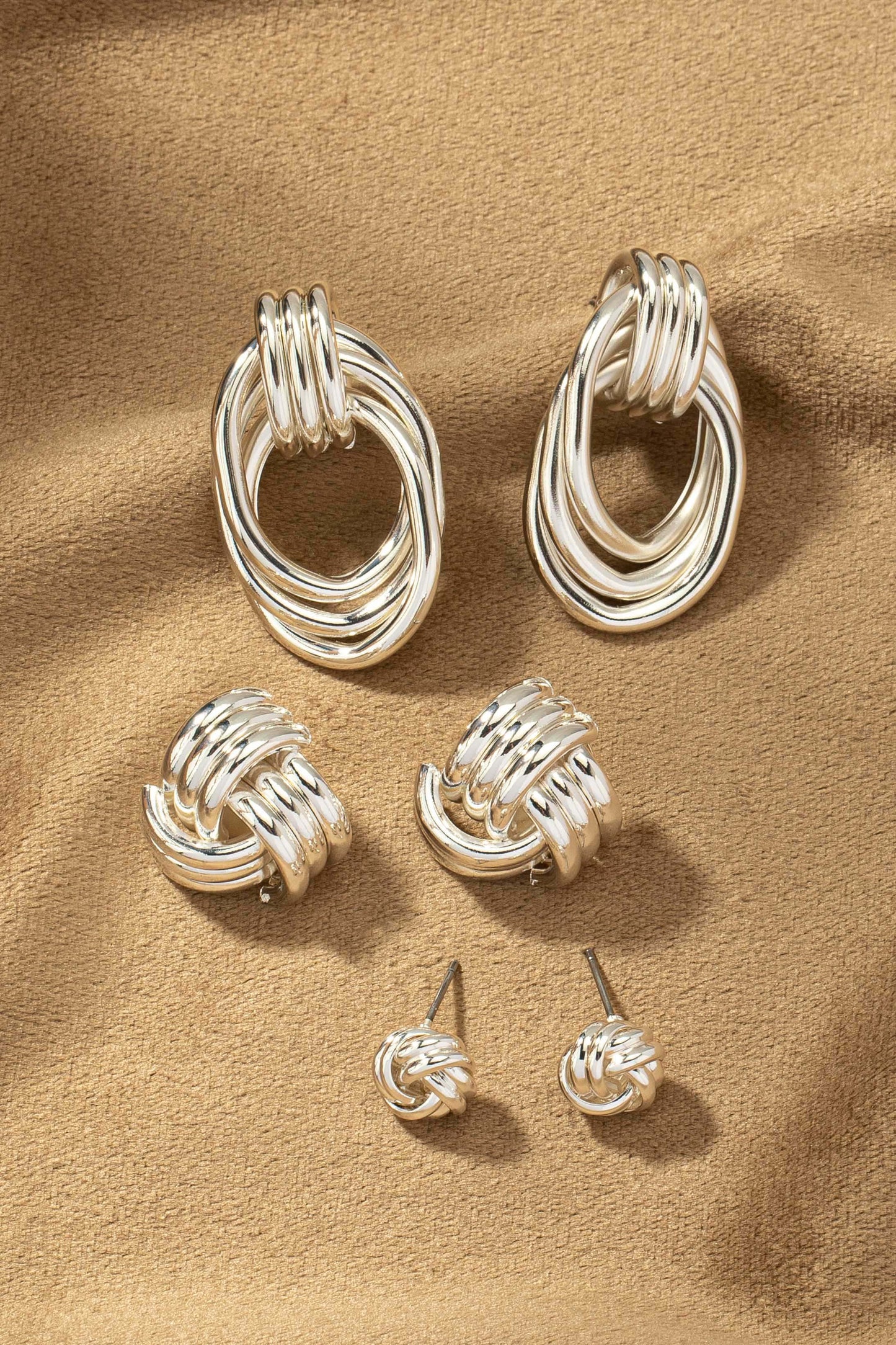 Knot & Hoop Earring Set