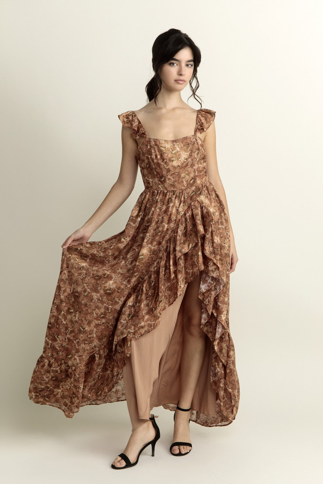 Shades of Brown Floral Dress