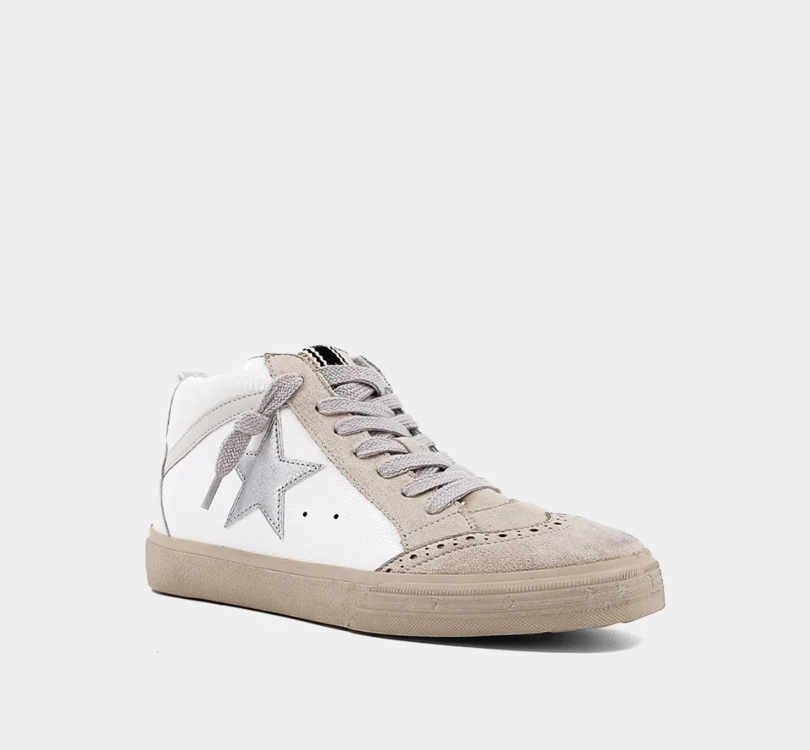 Paulina White Midtop Sneaker