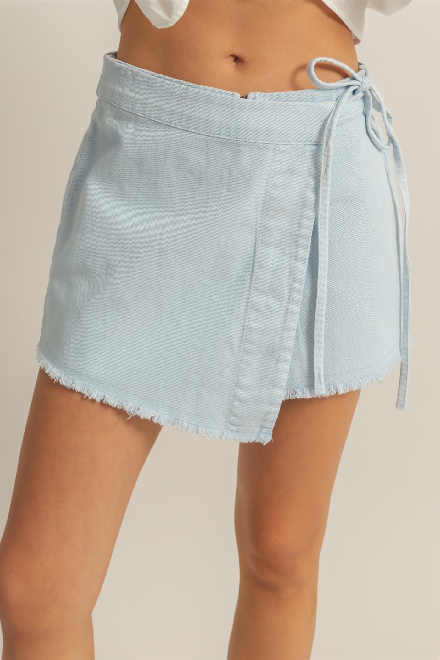 Powder Blue Denim Skort