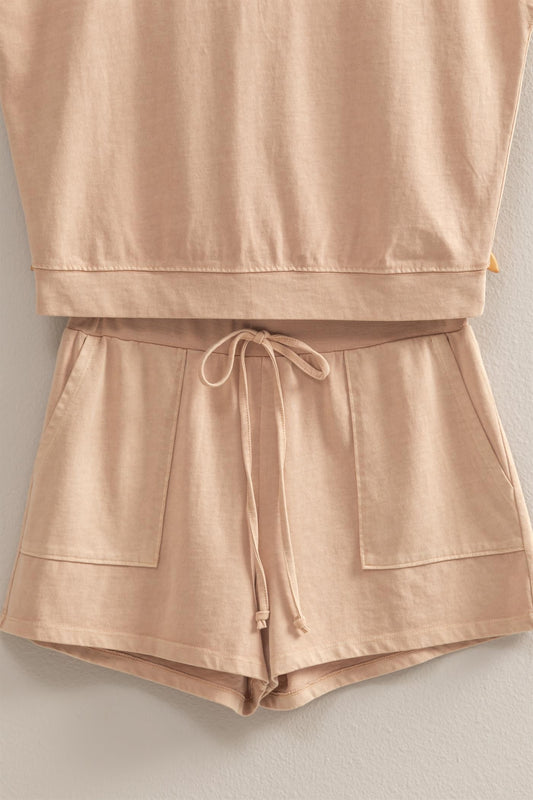 Dark Taupe Top/Shorts Set