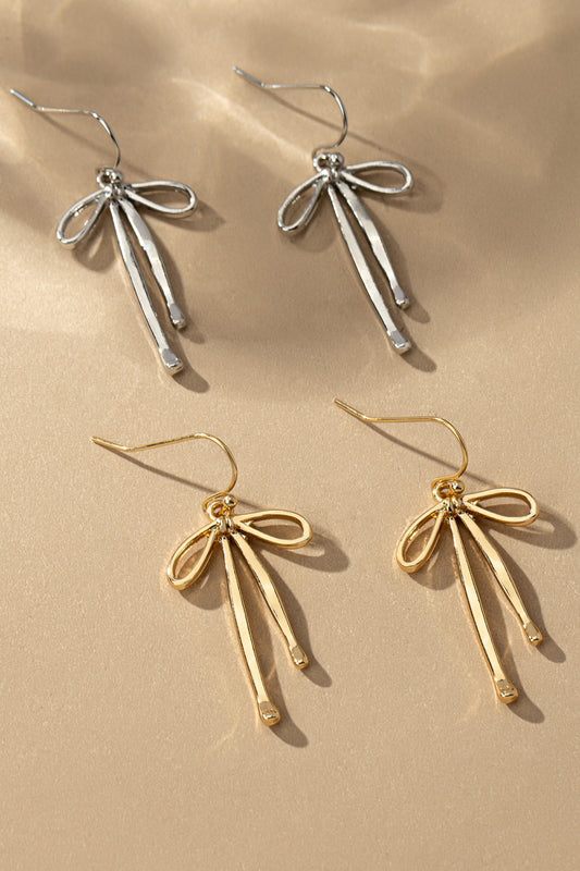 Brass Bow Earrings